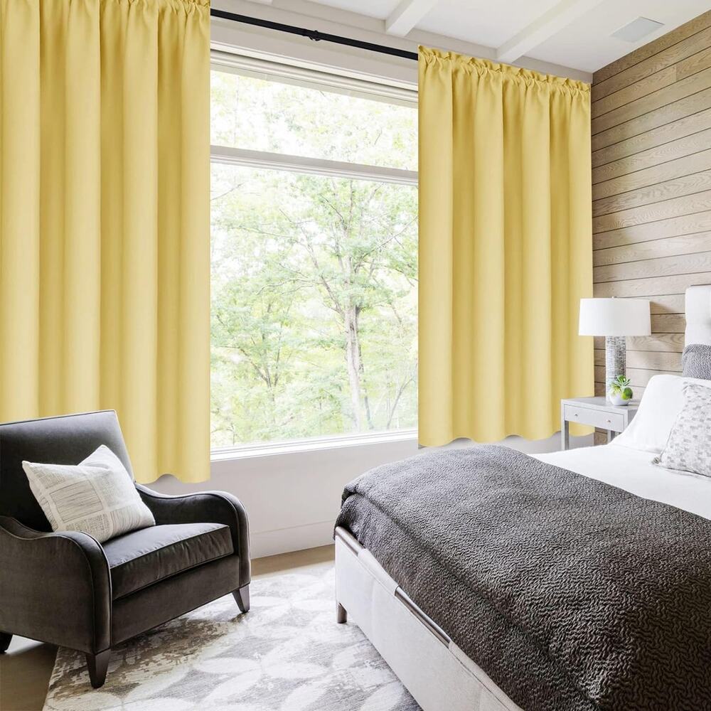 Blackout Curtains for Bedroom Rod Pocket 42 x 63” Each